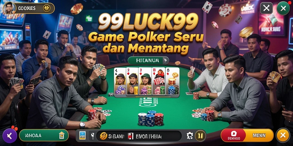Tampilan gameplay seru di 99LUCK99 dengan aksi poker yang menegangkan.