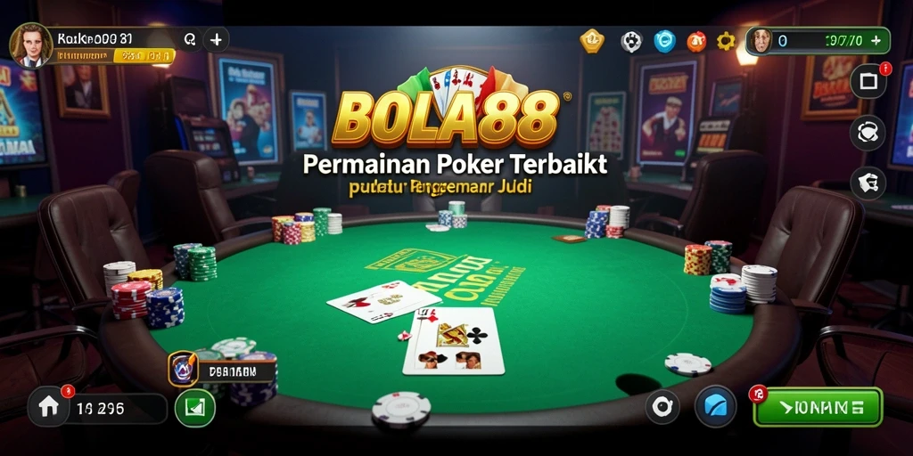 Tampilan gameplay Poker yang seru dan interaktif dalam BOLA88.