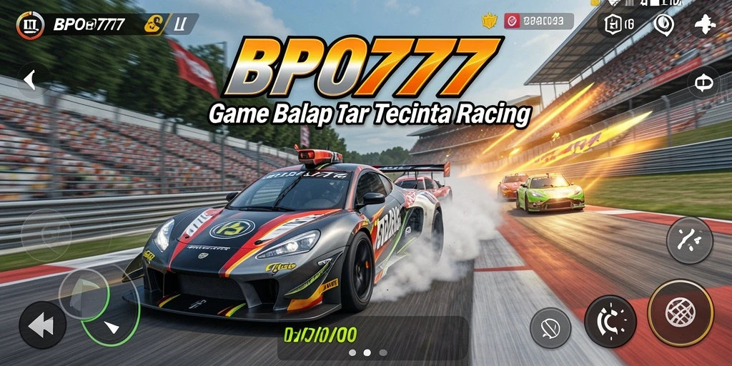 Screenshot gameplay BPO777 yang menampilkan balapan seru.