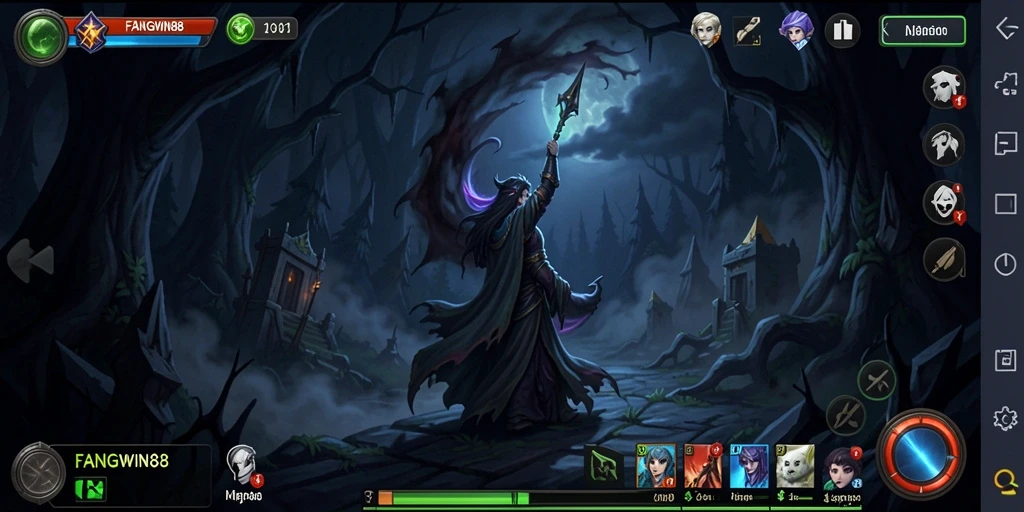 Screenshot gameplay mencekam di FANGWIN88, menunjukkan suasana angker.