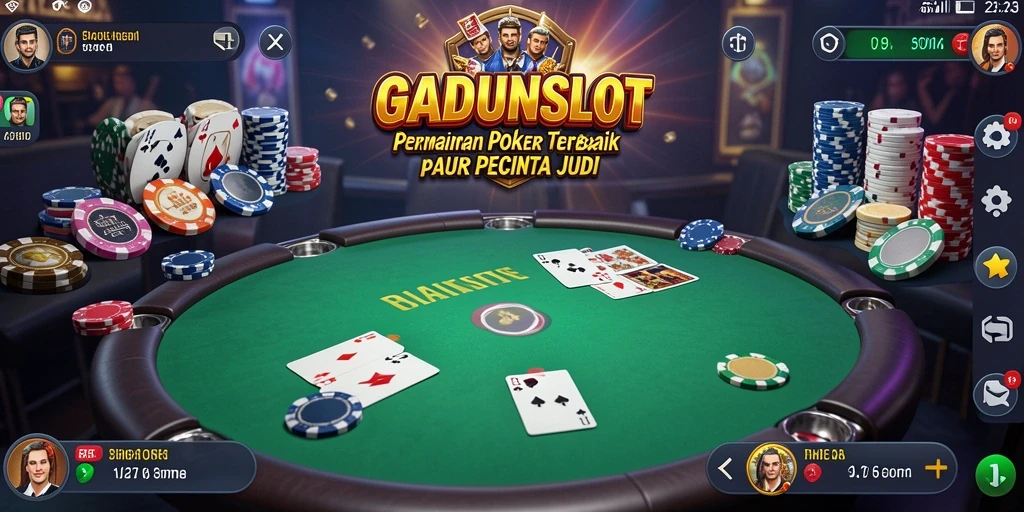 Tampilan gameplay Poker yang mengasyikkan di GADUNSLOT.