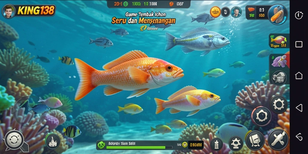 Tampilan gameplay KING138 yang seru saat berburu ikan.