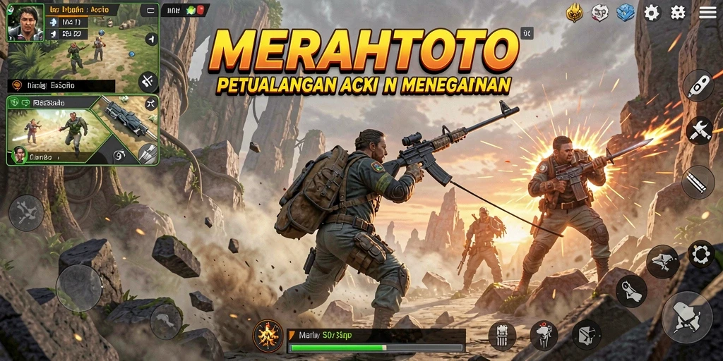 Tampilan aksi seru dalam gameplay MERAHTOTO.
