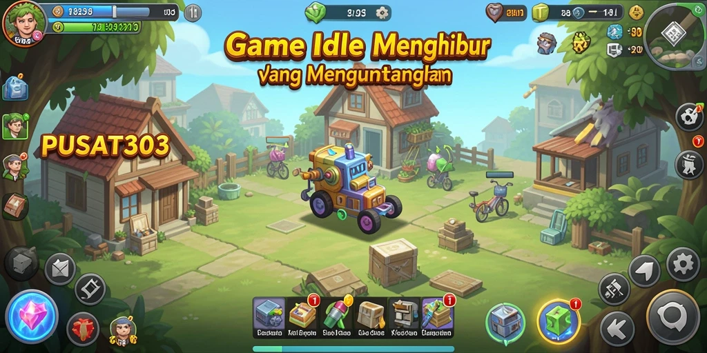 Tampilan screenshot PUSAT303 menampilkan gameplay Idle yang seru dan interaktif.