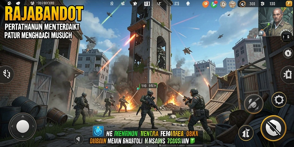 Tampilan gameplay menara pertahanan yang seru di RAJABANDOT.