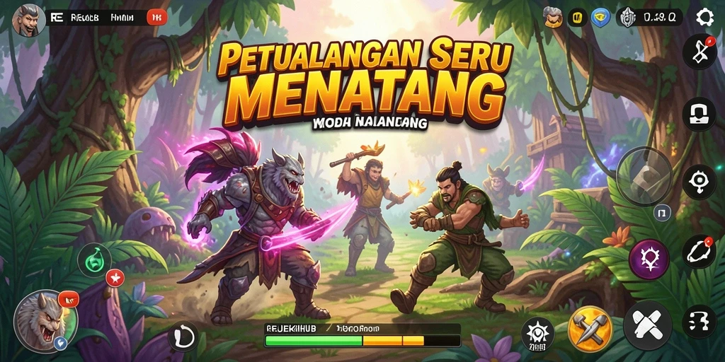 Tampilan gameplay seru dalam petualangan REJEKIHUB.