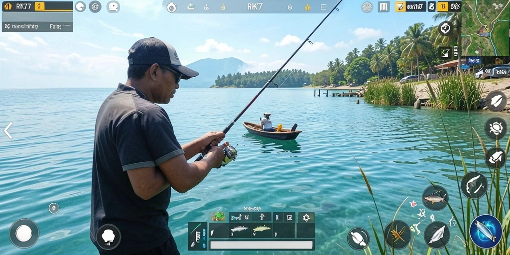 Tangkapan ikan besar di tengah gameplay Fishing yang seru.
