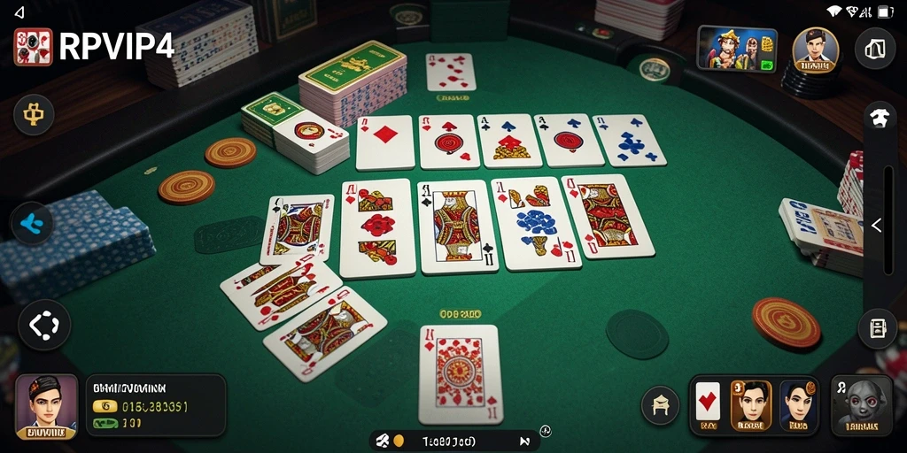 Tampilan gameplay RPVIP4 yang menarik dengan kartu Domino.