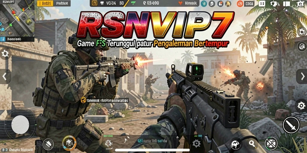 Screenshot gameplay intens RSNVIP7 di tengah aksi FPS.