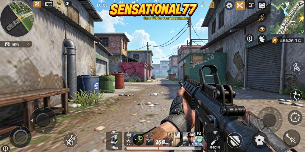 Screenshot utama menampilkan aksi seru gameplay TPS.