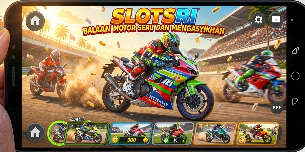 Gameplay balapan motor seru dalam SLOTSRI.